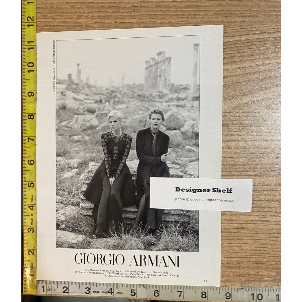 Giorgio Armani Fashions Runes Scene 1994 Campaign Print Advertisement
